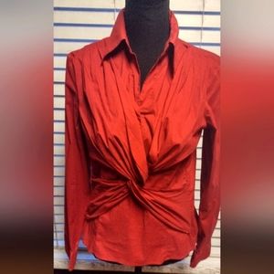 ALFANI red pullover dress shirt Sz 8.  Great for the holidays🎄